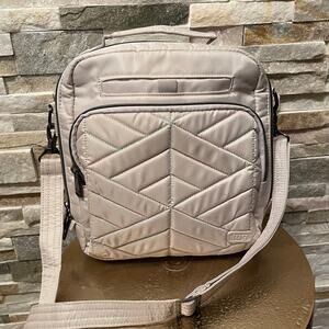 Lug Ranger Quilted Crossbody Bag | Pearl Pop-Stitch + Floral Interior NWOT